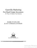Guerrilla Marketing For Real Estate Investors: 101 Ways To Market Your Business