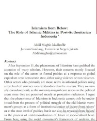 Image of Islamism from Below: The Role of Islamic Militias in Post-Authoritarian Indonesia