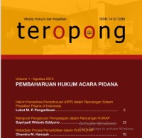 Image of Media Hukum dan Keadilan teropong : Volume 1 - Agustus 2014
PEMBAHARUAN HUKUM ACARA PIDANA